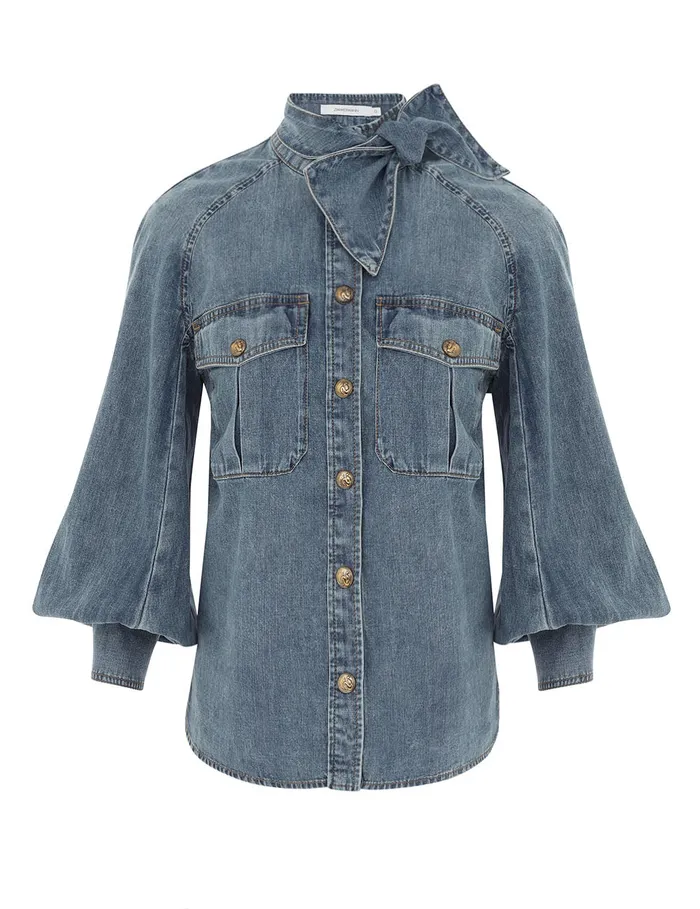 Women Zimmermann Tops Illustration Raglan Shirt Neptune