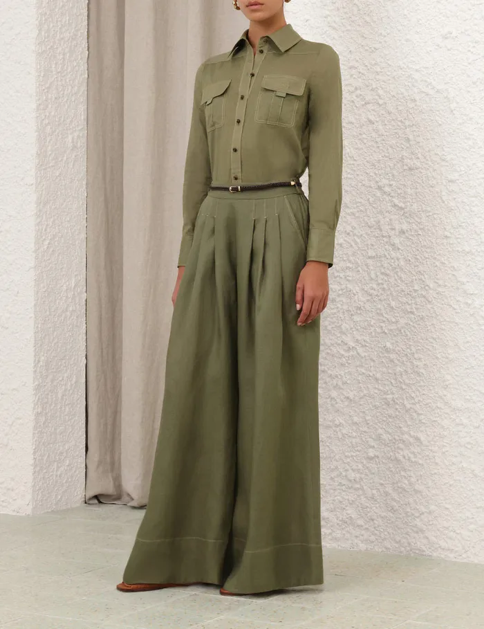 Women Zimmermann Tops Wylie Body Shirt Olive