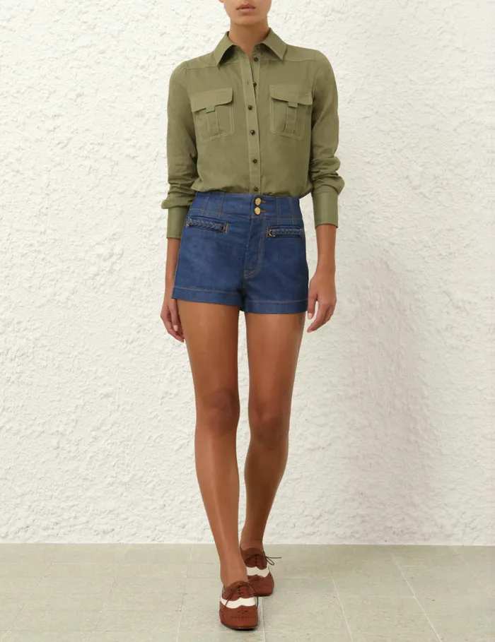 Women Zimmermann Tops Wylie Body Shirt Olive