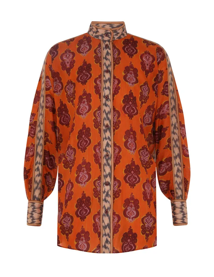 Women Zimmermann Tops Wylie Dolman Shirt Sunset Ikat