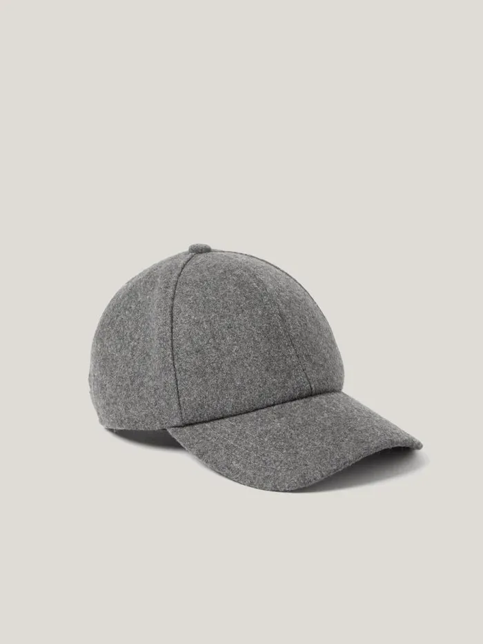 Wool Felted Baseball Cap Grey Women Jigsaw Hats and Gloves