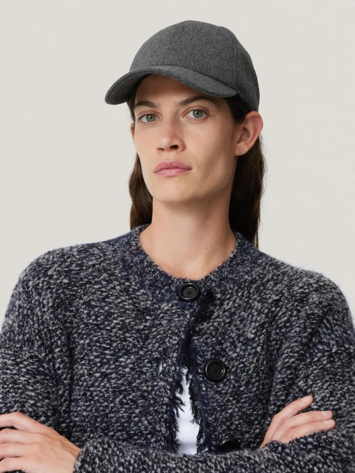 Wool Felted Baseball Cap Grey Women Jigsaw Hats and Gloves