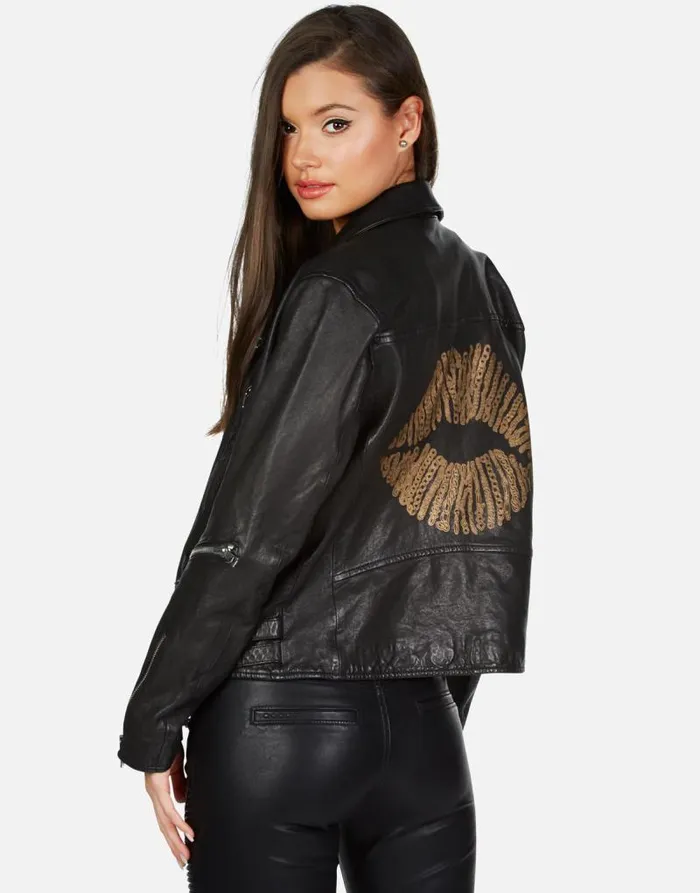 X Posey X Gold Chain Kiss Black Women Lauren Moshi Jackets