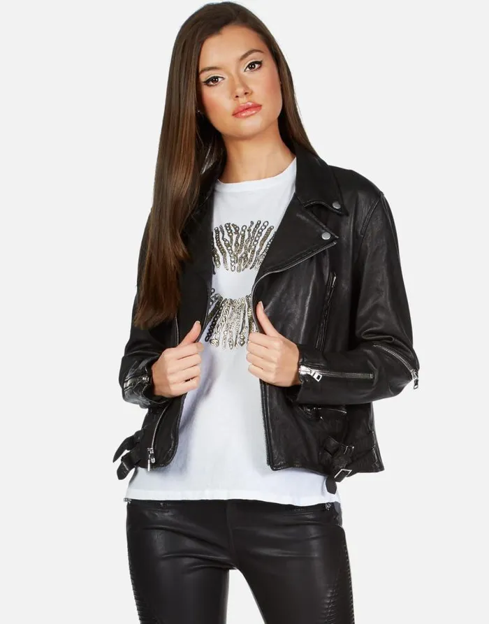 X Posey X Gold Chain Kiss Black Women Lauren Moshi Jackets