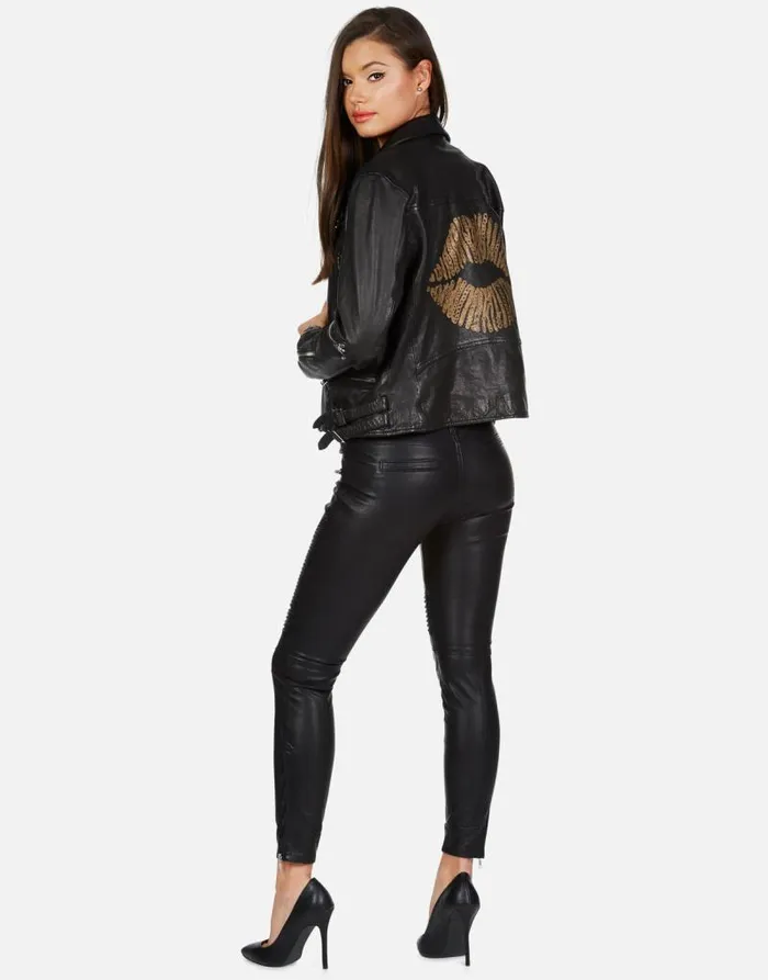 X Posey X Gold Chain Kiss Black Women Lauren Moshi Jackets