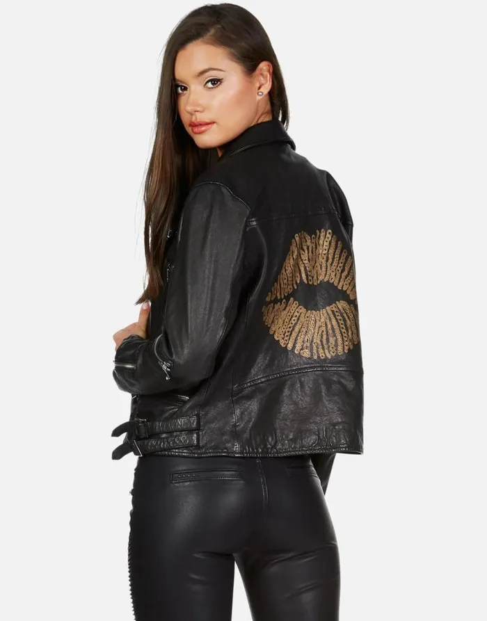 X Posey X Gold Chain Kiss Black Women Lauren Moshi Jackets