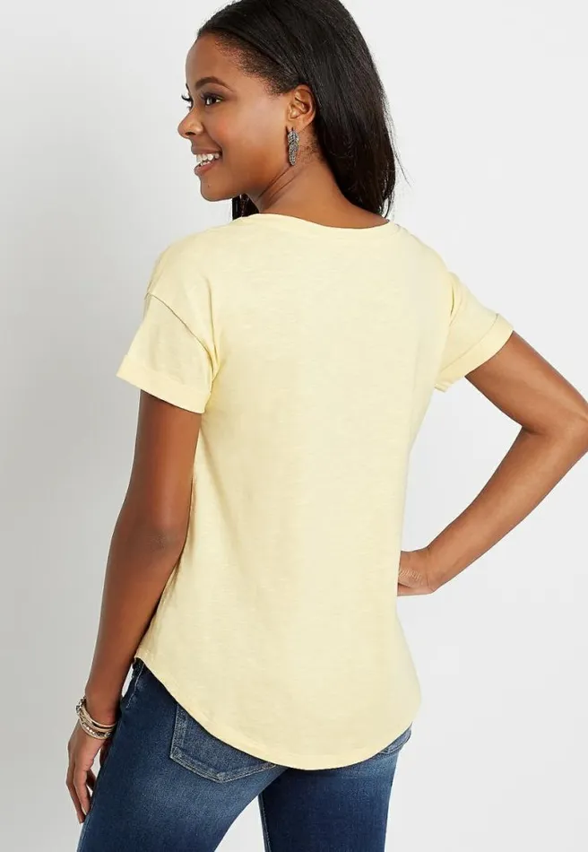Yellow Kindness Try It Graphic Tee Women Maurices Tops
