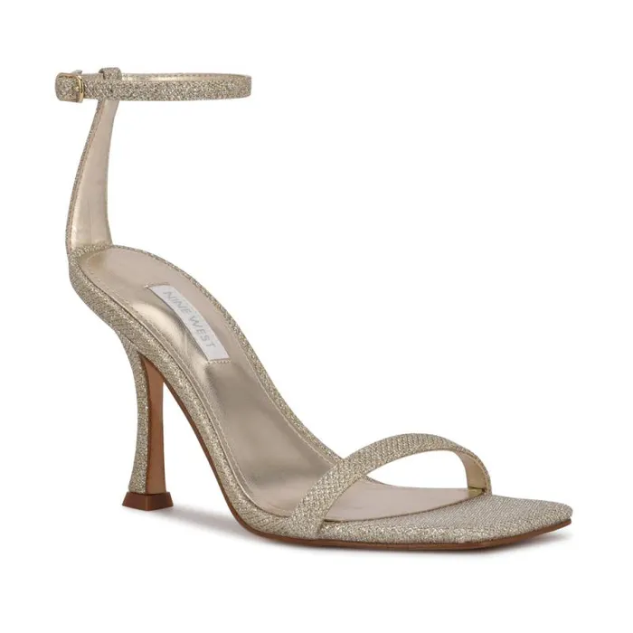 Yess Ankle Strap Sandals Gold Glitter Women Nine West Sandals Yess Ankle Strap Sandals Gold Glitter Women Nine West Sandals